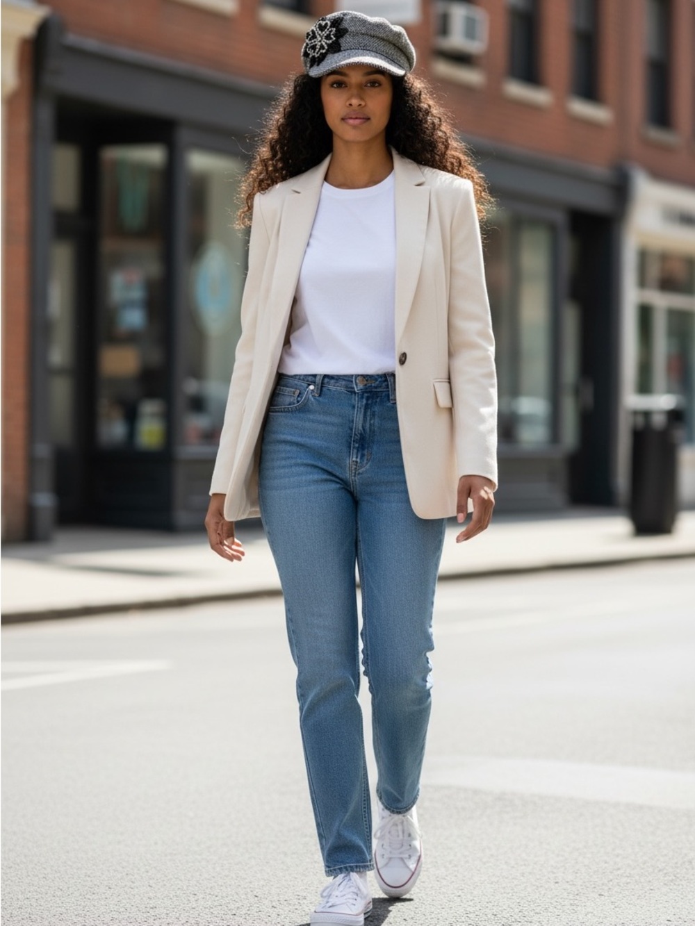 Classic High-Rise Straight Jeans in Light Blue